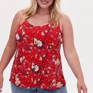 Torrid Floral Challis Button Front Tank